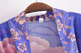 Mystic Blue Moon Starrynight Printed Beach Kimono