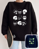 Skulls Series Fluorescent Graphic Casual Pullover