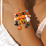 Halloween Monster Skull Rice Bead Bracelet