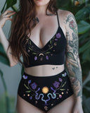 Purple Couple Snake Embrace Solar and Luna Printed Bikini Set