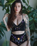 Purple Couple Snake Embrace Solar and Luna Printed Bikini Set