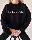 "Bow down Witches" Fluorescent Graphic Casual Pullover