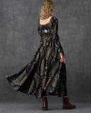 Dark Fern In The Moon Night Cottagecore Maxi Dress