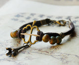 Vintage Ethnic Style Eiffel Tower Adjustable Braided Bracelet