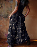 Moths Phases Of The Moon And Star Printed Two Piece Set