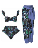 Purple Mushrooms Wonderland Printed Bikini & Sarong