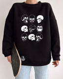Skulls Series Fluorescent Graphic Casual Pullover