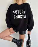 "FUTURE GHOST" Fluorescent Graphic Casual Pullover