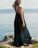 Shining Navy Starry Sky Magical Snakes Printed Jumpsuit