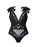 Ancient Luna Butterfly King Print  Plus Size One Piece  Set