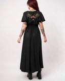 Golden Luna Ferns Moth Bad Dream Printed Ruffle Midi Dress