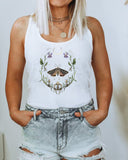 Simple Moth And Moon Print Tank Top