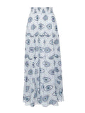 Eye Of The Moon Belly-Covering Backless Graphic Printed One Piece & Mesh Skirt