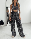 Shining Solar Luna Starry Devil's Eyes Printed Two-Piece Set