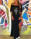 To The Source Of Green Space  Casual Slit Dress