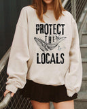 "Protect The Locals" Save The  Shark Print Crew Neck Sweatshirt