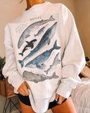Save the Oceans Whale Print Sweatshirt
