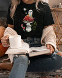 Halloween Mushrooms And Ghosts Graphic Print T-Shirt