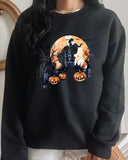 Halloween Castle Print Sweatshirt
