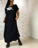 Mysterious Legend Phase Of The Moon Printed Casual Loose Dress