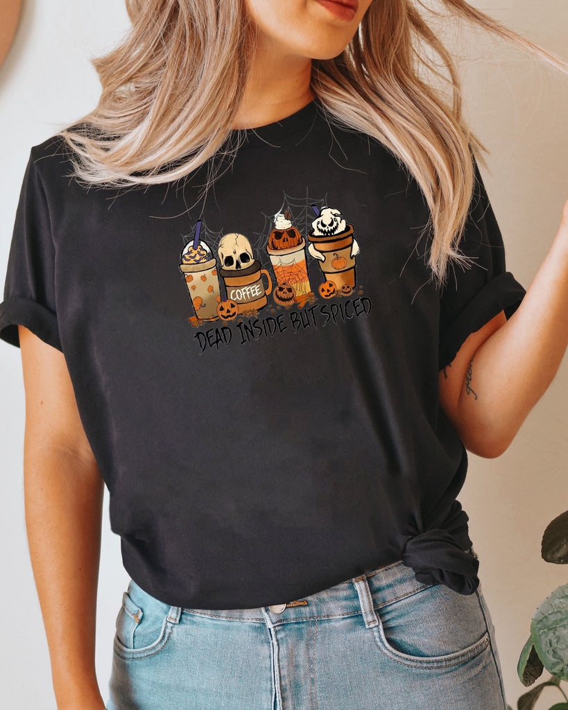 Halloween Cup Coffee Day Graphic Print T-Shirt