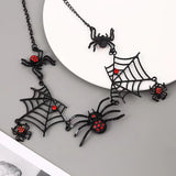 Dark Spider Web Short Necklace