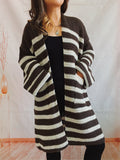 Striped Casual Style Winter Cardigan Sweater