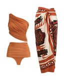 Godness One Shoulder Bikini Swimsuit and Sarong