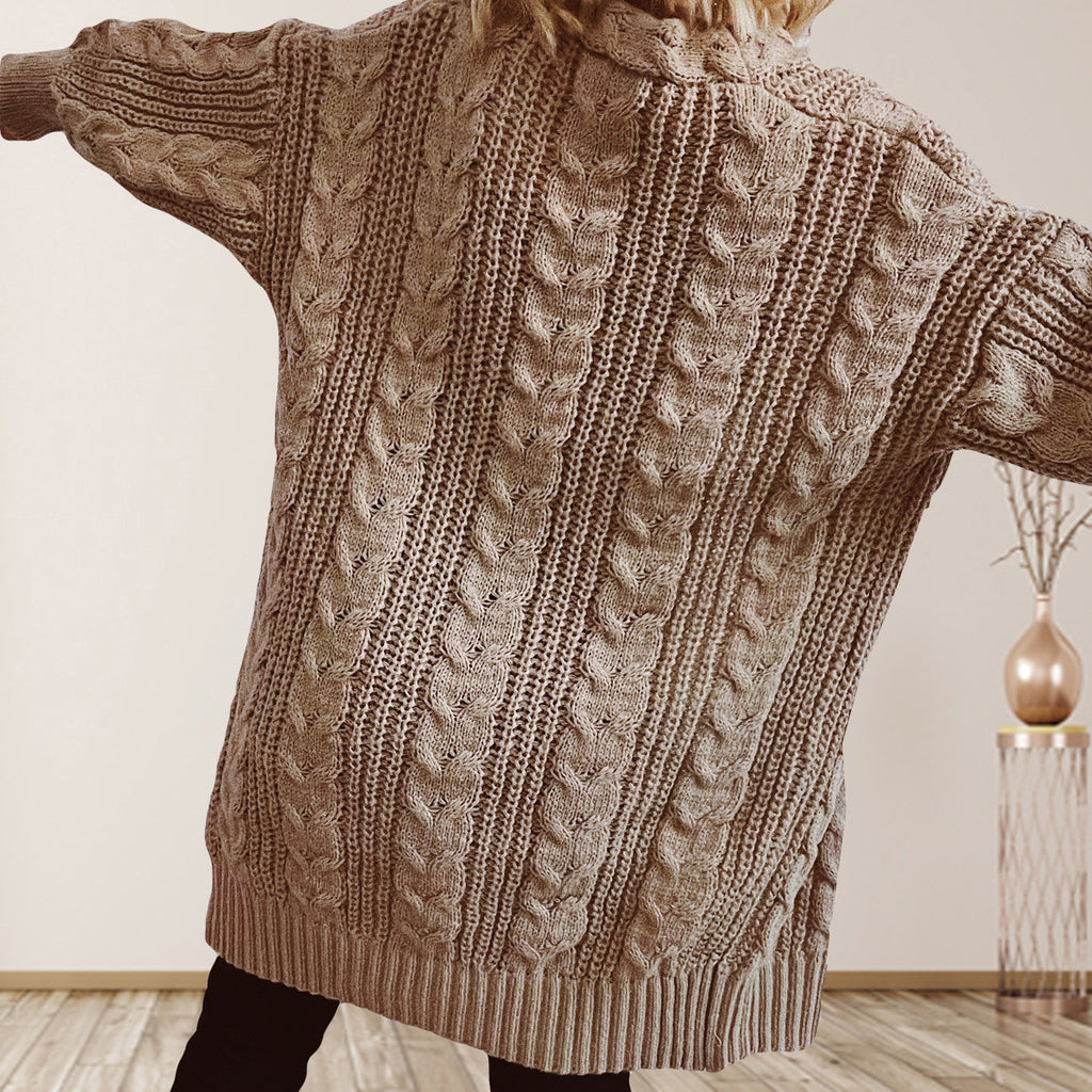 Loose Thickened Knitted Casual Style Cardigan Sweater