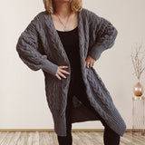 Loose Thickened Knitted Casual Style Cardigan Sweater