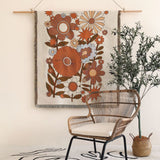 Bohemian Warm Flowers Printed Blanket