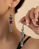 Red Love Human Skull Retro Earrings