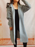 Solid Color Casual Style Turtleneck Cardigan Sweater