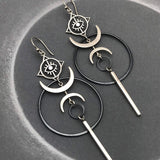 Circle Devil Eyes Gothic Style Drop Earrings