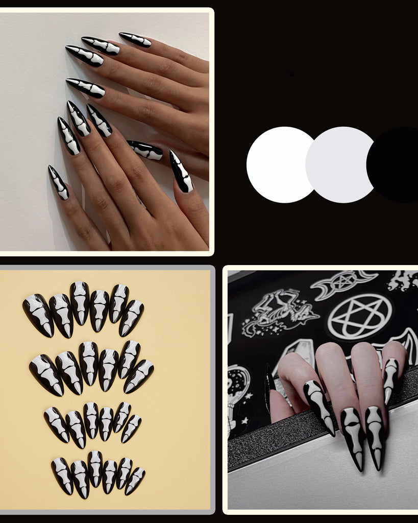 Halloween Gothic Style Fake Skull Wear Nail Art Patch