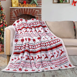 Christmas Elk Digital Printed Thick Flannel Blanket