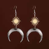 Mystic Moon Drop Metal Earrings