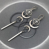 Circle Devil Eyes Gothic Style Drop Earrings