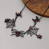 Dark Spider Web Short Necklace
