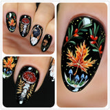 Forest Style Moonlight Red Mushroom Green Plant Landscape Wear Nail Patch