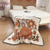 Bohemian Warm Flowers Printed Blanket