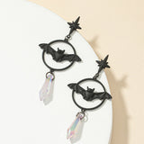 Gothic Vintage Exaggerated Black Bat Earrings