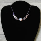 Sliver Moon Phase with Zircon Refined Necklace