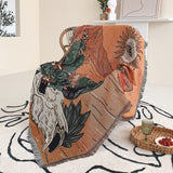 Western Desert Cow Skull Devil's Eye Printed Blanket