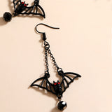 Vintage Versatile Gothic Black Bat Earrings