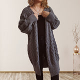 Loose Thickened Knitted Casual Style Cardigan Sweater