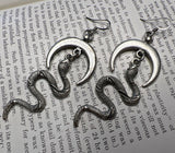Silver Luna Snakes Drops Earrings