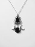 Mystic Moon Phase Goddess Amethyst Necklace