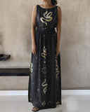 Mystical Serpents & Evil Eyes Printed Maxi Dress