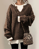 Cozy Round Neck Knitted Pullover Sweater